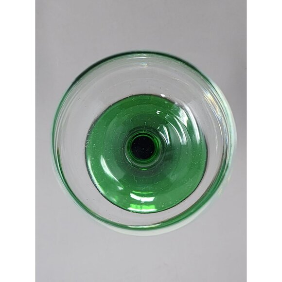 Vintage Green-Stemmed Crystal Wine Glasses Set Of‎ 2 - Picture 2 of 10